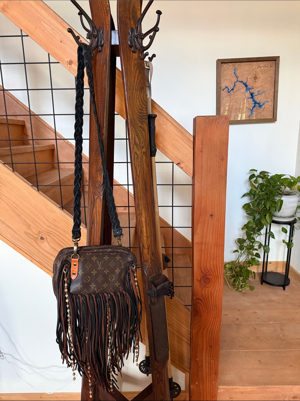 LV Vintage Boho Monogram Crossbody with Multi-Color Fringe and Beaded Detail. - Picture 7 of 7
